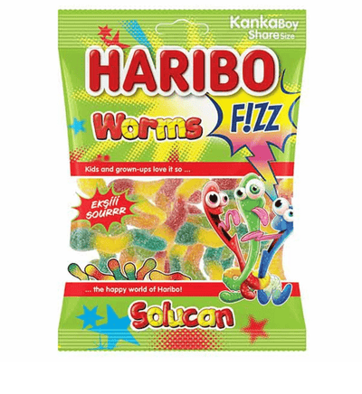 HARIBO WORMS FIZZ SOUR GUMMY - The Meathead Store