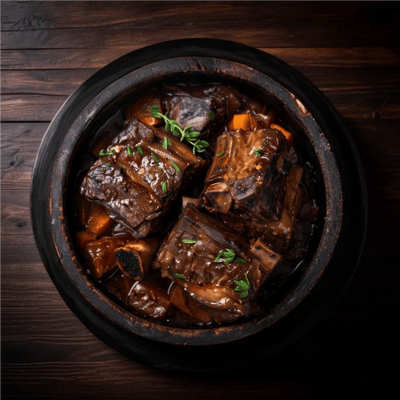 Braised Lamb Shanks with Potatoes, Carrots, and Herbs