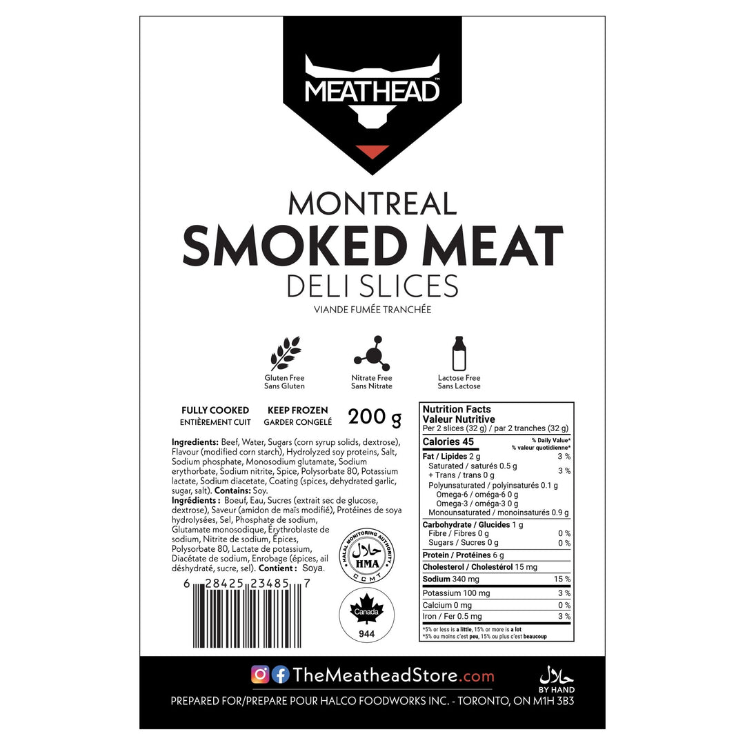 Meathead Montreal Smoked Meat Deli Slices - The Meathead Store