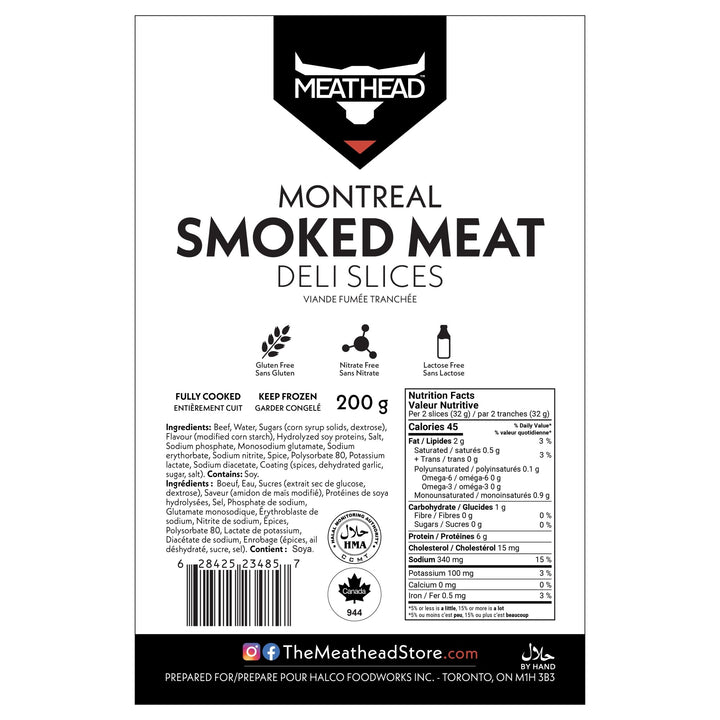 Meathead Montreal Smoked Meat Deli Slices - The Meathead Store