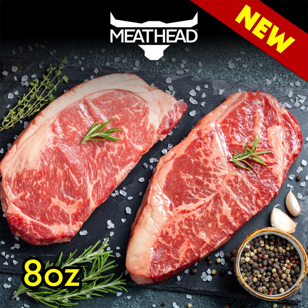 Meathead Select AA+ Beef NY Striploin End Steaks 8oz - The Meathead Store