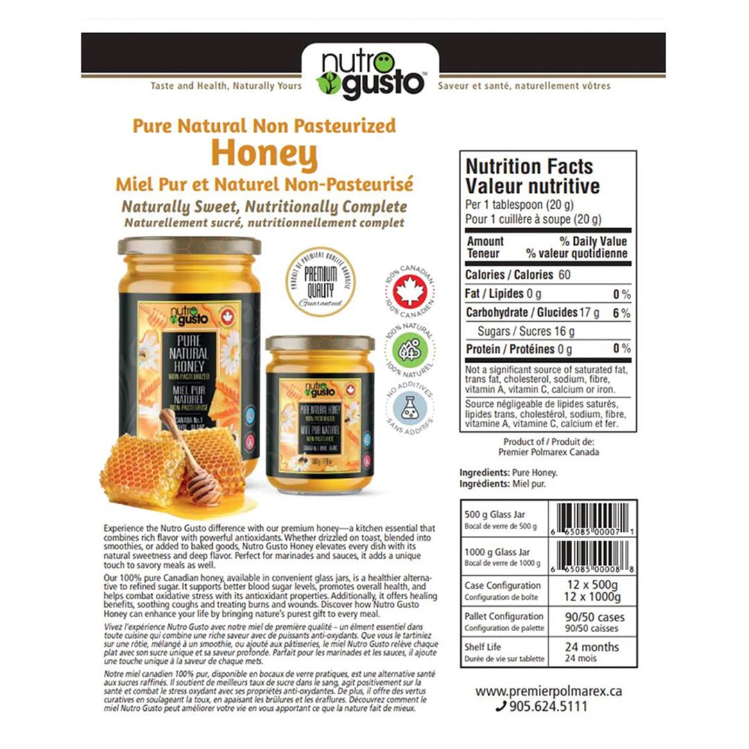 NutroGusto Pure Natural Honey - The Meathead Store