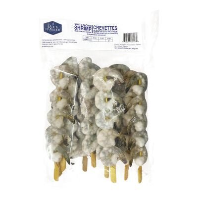 Rock Harbour Herb and Garlic Tail-On White Pacific Shrimp Skewers - The Meathead Store