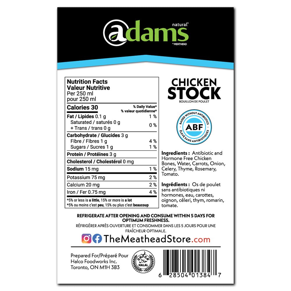 Adams ABF Chicken Stock 1 L - The Meathead Store