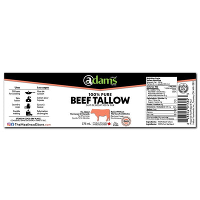Adams RWH Pure Beef Tallow 375 mL - The Meathead Store