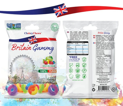 BRITAIN GUMMY SOUR MIX RINGS - The Meathead Store