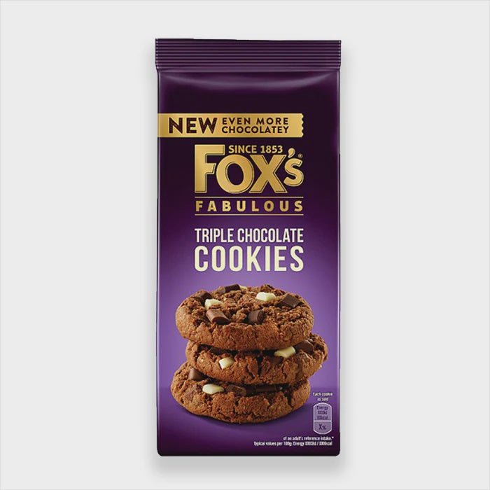 Fox's Fabulous - Triple Chocolate Cookies 180g - The Meathead Store