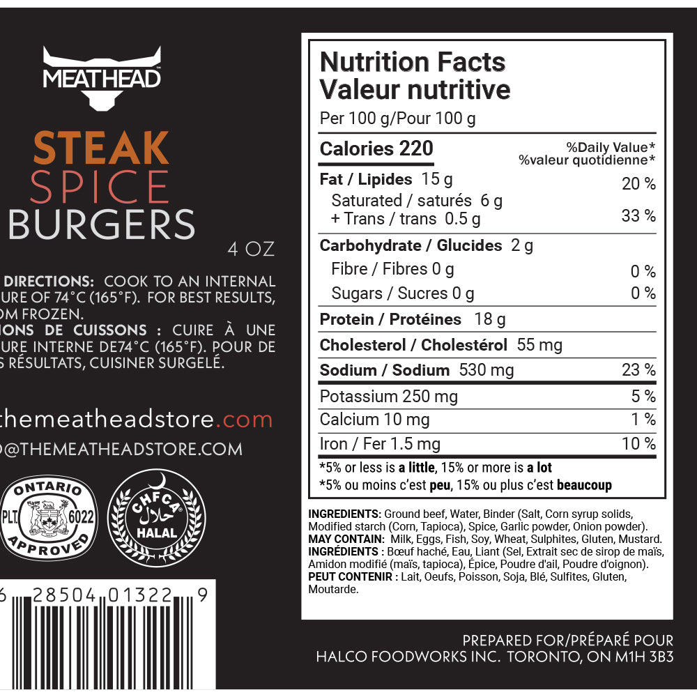 Meathead 4oz Steak Spice Beef Burgers Family Pack - The Meathead Store