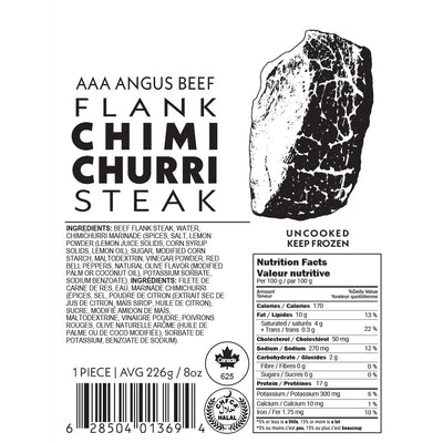 Meathead AAA Angus Beef Chimichurri Flank Steak 8oz - The Meathead Store