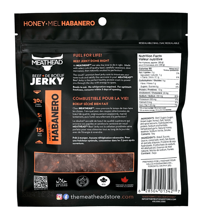 Meathead Beef Jerky Honey Habanero - The Meathead Store