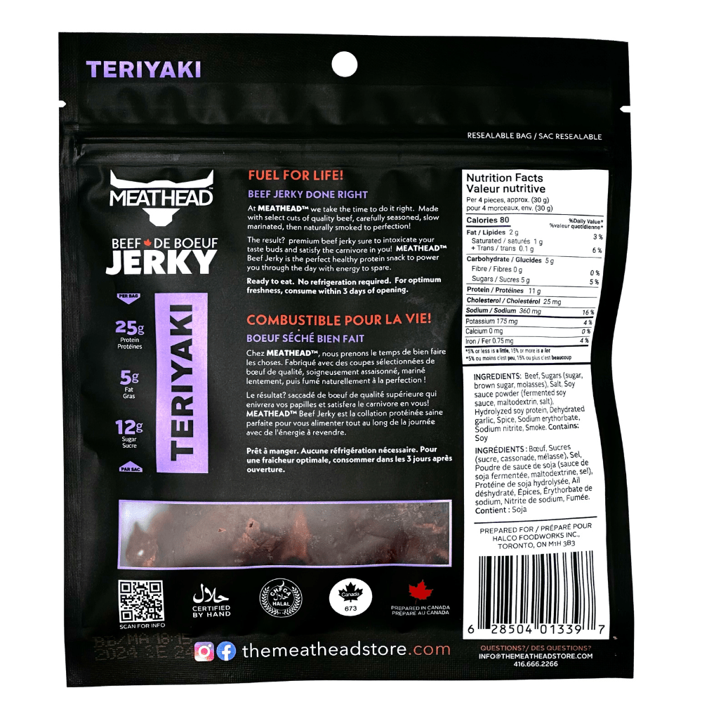 Meathead Beef Jerky Teriyaki - The Meathead Store