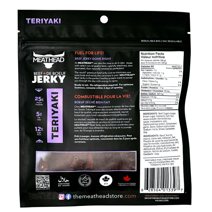 Meathead Beef Jerky Teriyaki - The Meathead Store
