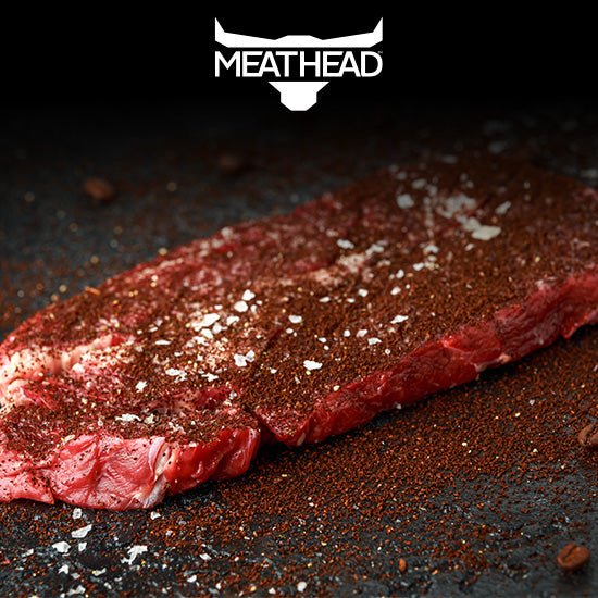MEATHEAD COFFEE BLACK PEPPER AAA ANGUS BEEF NY STRIP STEAK 10OZ - The Meathead Store