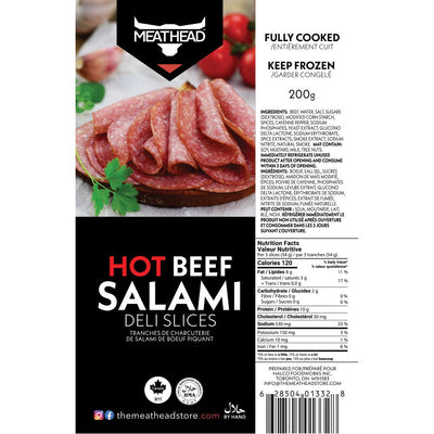 Meathead Hot Beef Salami Deli Slices - The Meathead Store