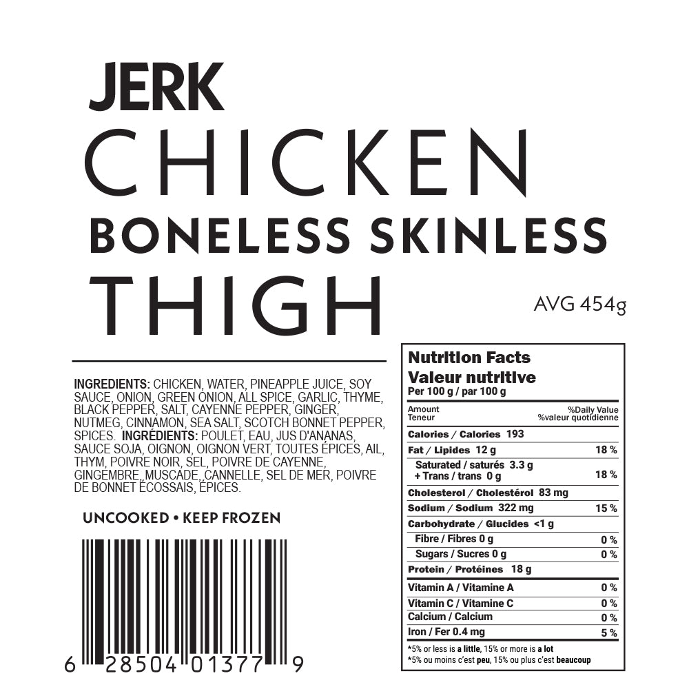 Meathead Jerk Chicken Boneless Skinless Thighs - The Meathead Store