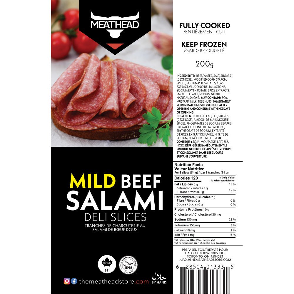 Meathead Mild Beef Salami Deli Slices - The Meathead Store