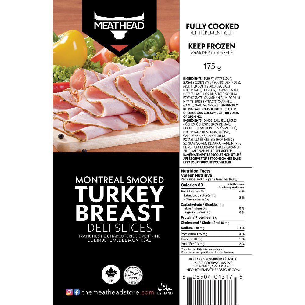 Meathead Montreal Smoked Turkey Breast Deli Slices - The Meathead Store