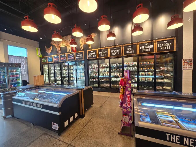 Halal meat wholesale display case at The Meathead Store